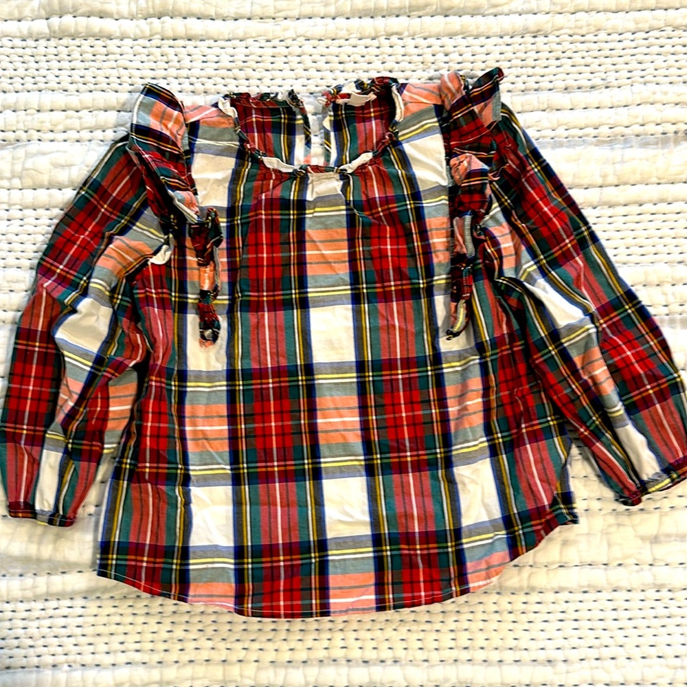 Crewcuts plaid blouse (thin blouse material). Sz 10